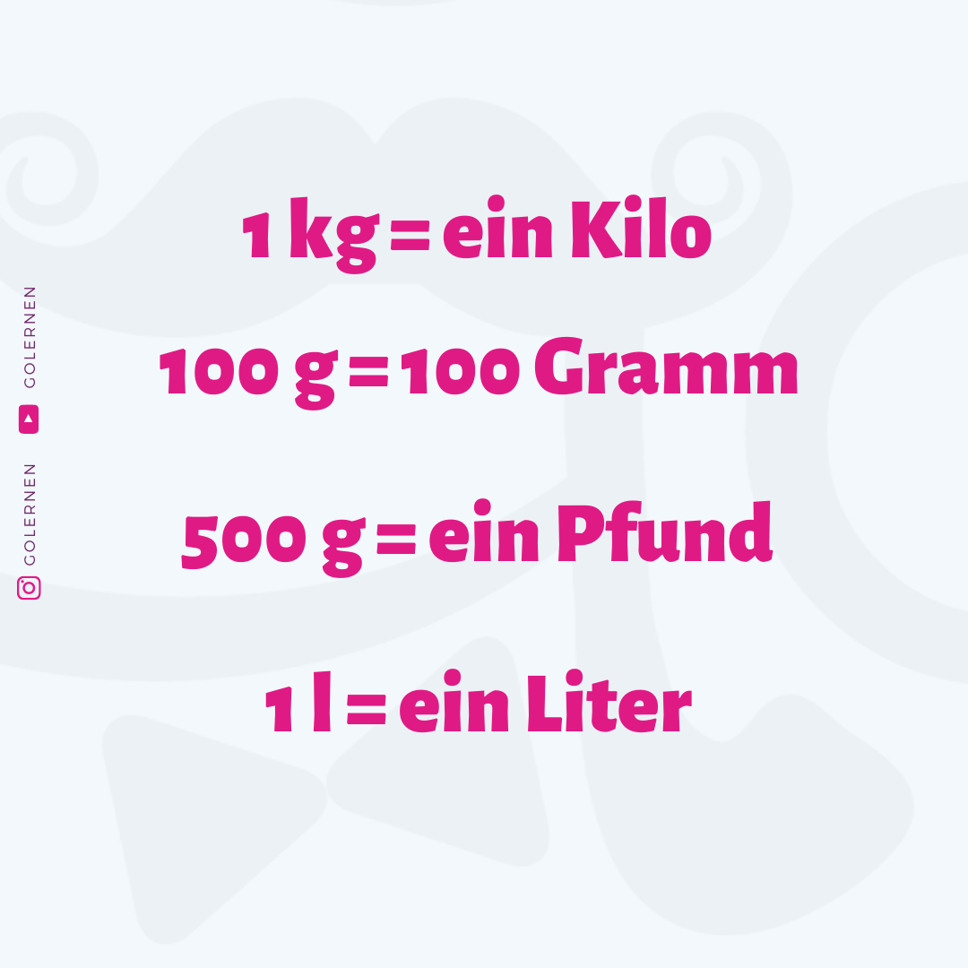 Вчимо величини німецькою мовою.